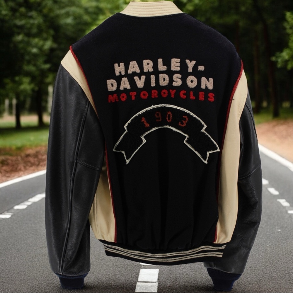 Vintage Harley Davidson American Legend 50 Year Anniversary Letterman Jacket S